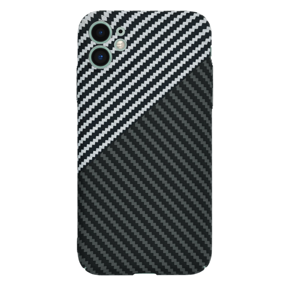 Husa pentru iPhone 11, Finisaj Premium cu Textura de Carbon, Design Elegant, SKDR CarbonFlex - Gri - 1 | YEO