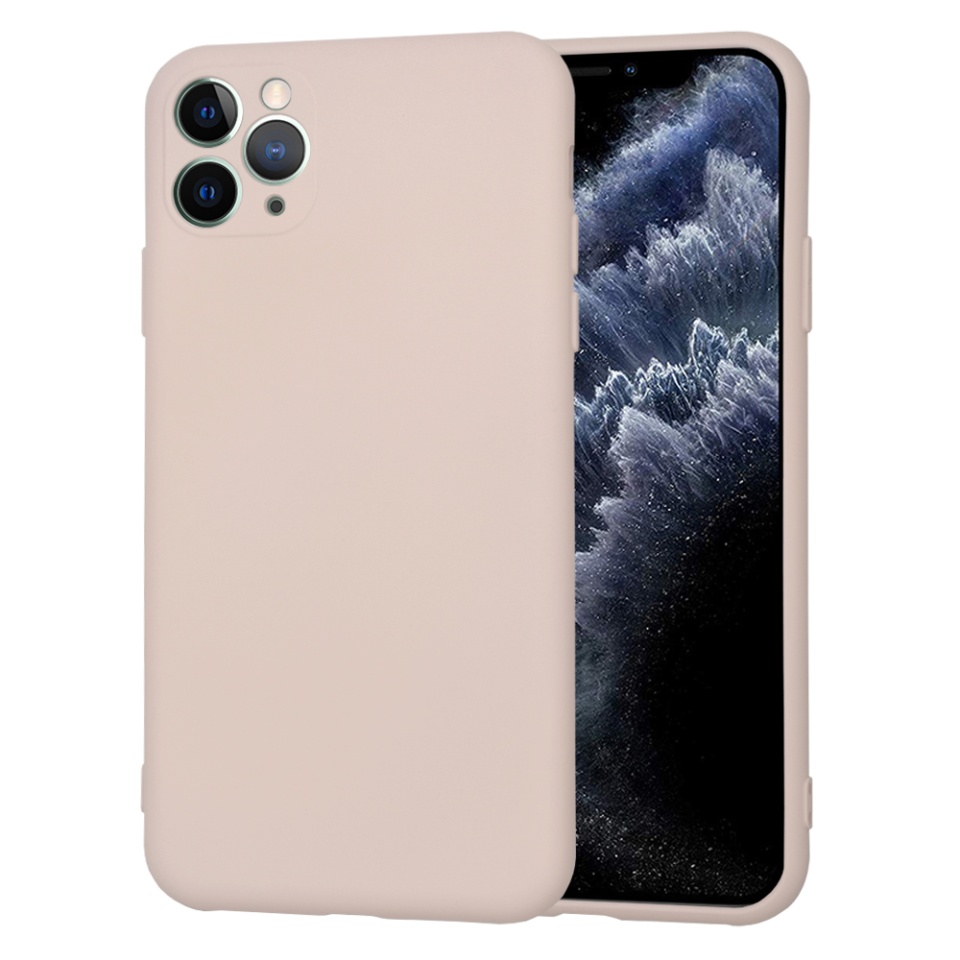 Husa pentru iPhone 11 Pro Max din Silicon Catifelat, Protectie Premium, Skyddar SoftElegance - Roz pudra