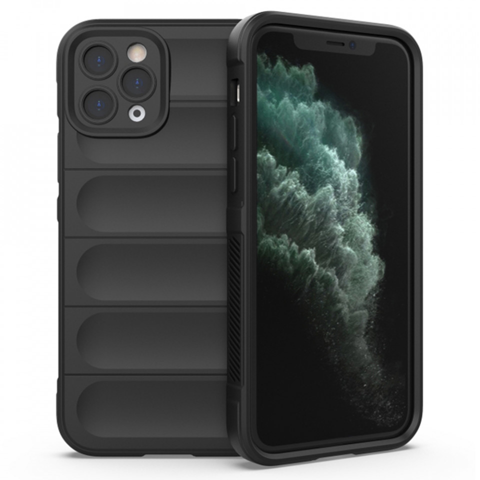 Husa pentru iPhone 11 Pro Max eleganta, din silicon mat, SKDR Vogue - Negru