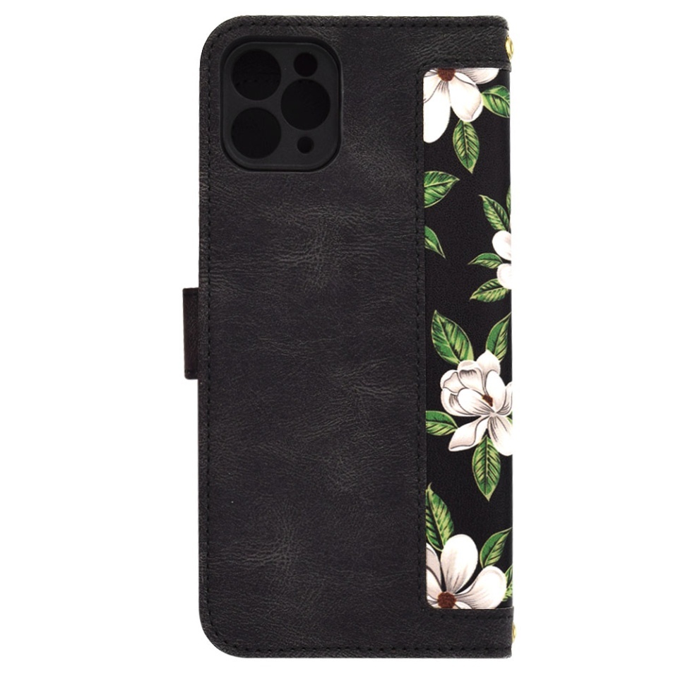 Husa pentru iPhone 11 Pro Max, SKYDDAR INNOVATION, Flipcraft din Piele Ecologică, Stand Integrat, Buzunare pentru Carduri, set cu sticker, Negru - 2 | YEO