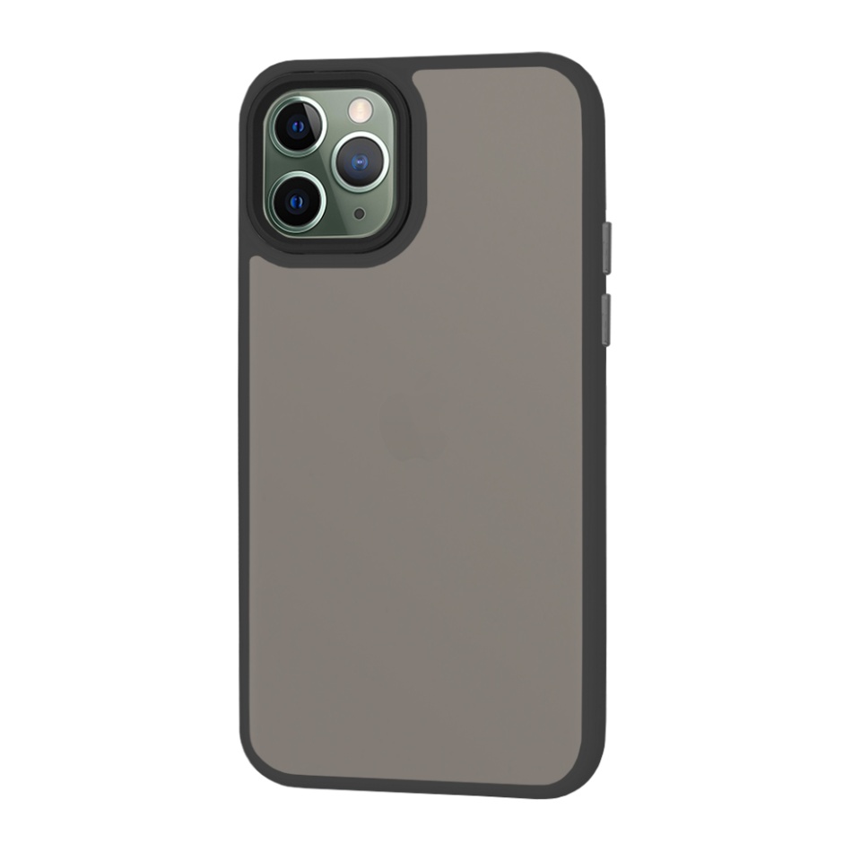 Husa pentru iPhone 11 Pro Max, SKYDDAR INNOVATION, HaloFrost, AntiSoc, Negru, set cu sticker - 1 | YEO