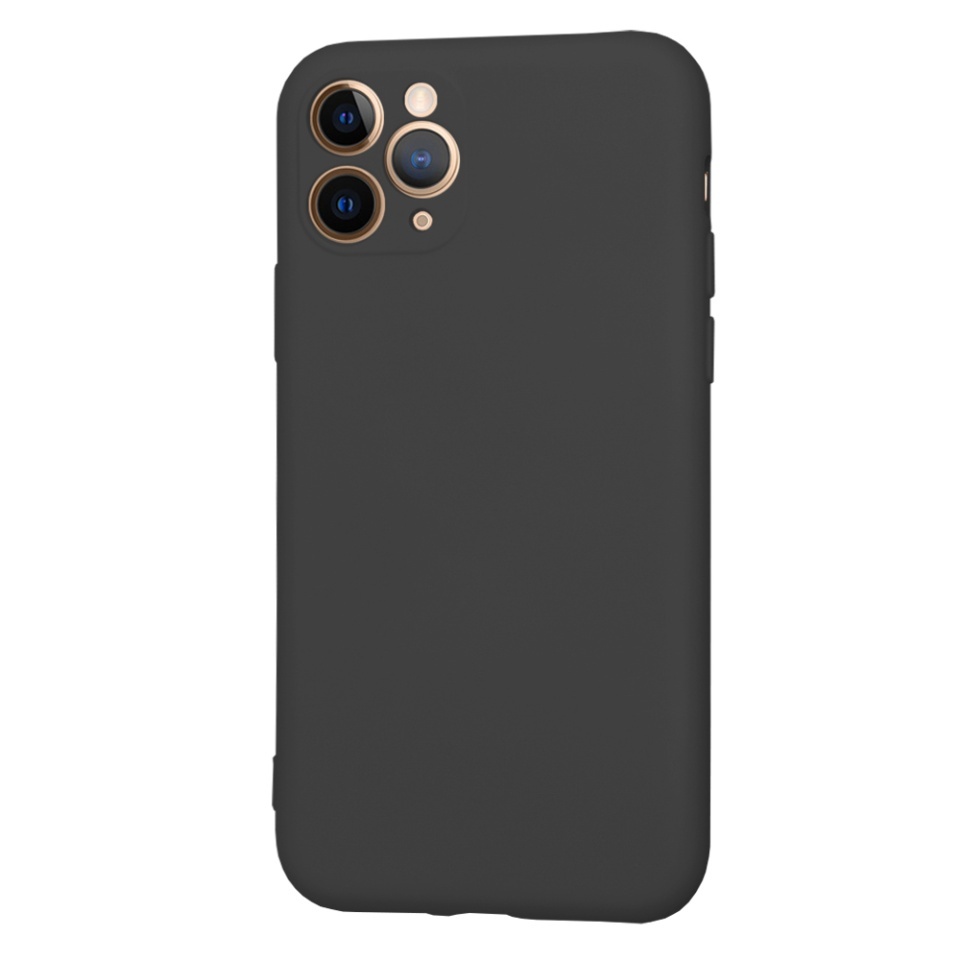 Husa pentru iPhone 11 Pro, SKYDDAR INNOVATION, din Silicon Catifelat, SoftElegance, set cu sticker, Negru - 2 | YEO