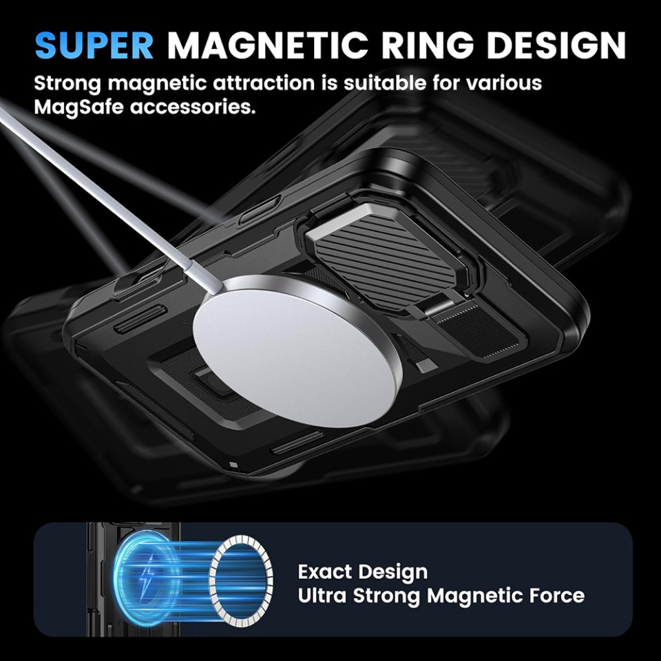 Husa pentru iPhone 11 / XR, SKYDDAR INNOVATION, CamVault MagSafe cu Protectie Camera, set cu sticker, Negru - 3 | YEO