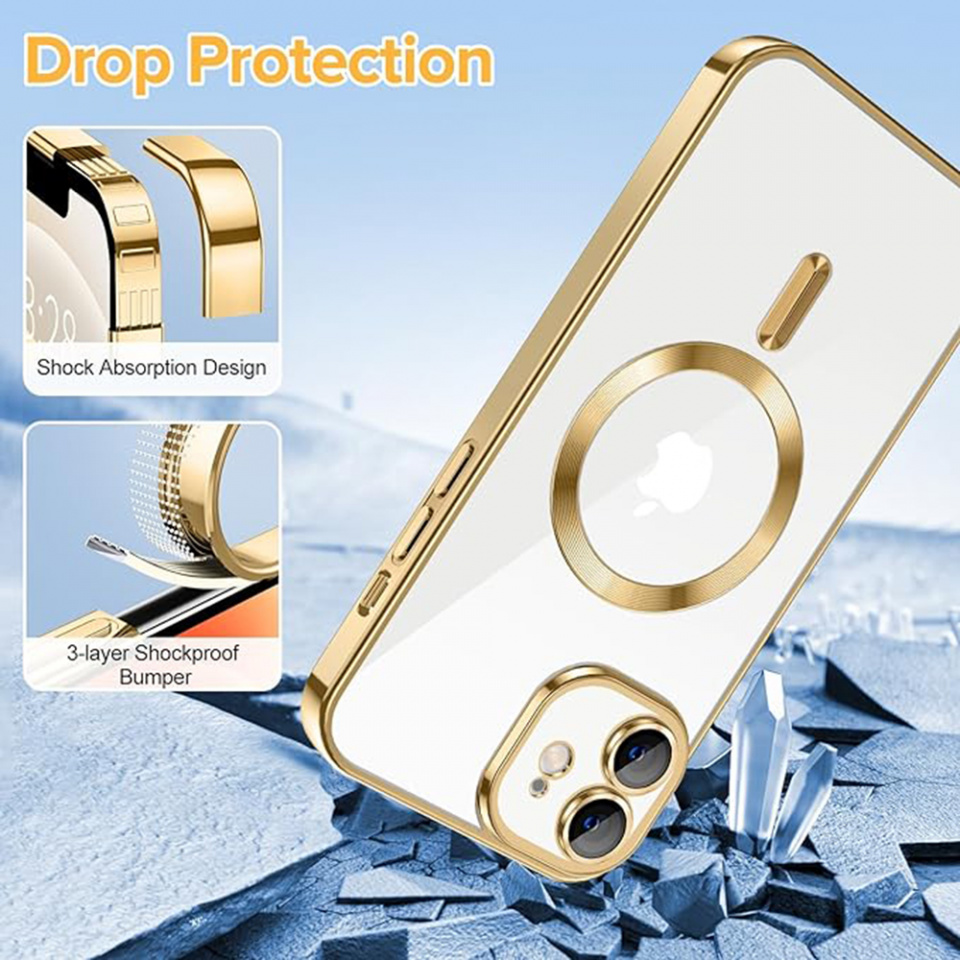Husa pentru iPhone 12 cu Magsafe integrat, SKYDDAR Luxury Shield - Auriu - 2 | YEO