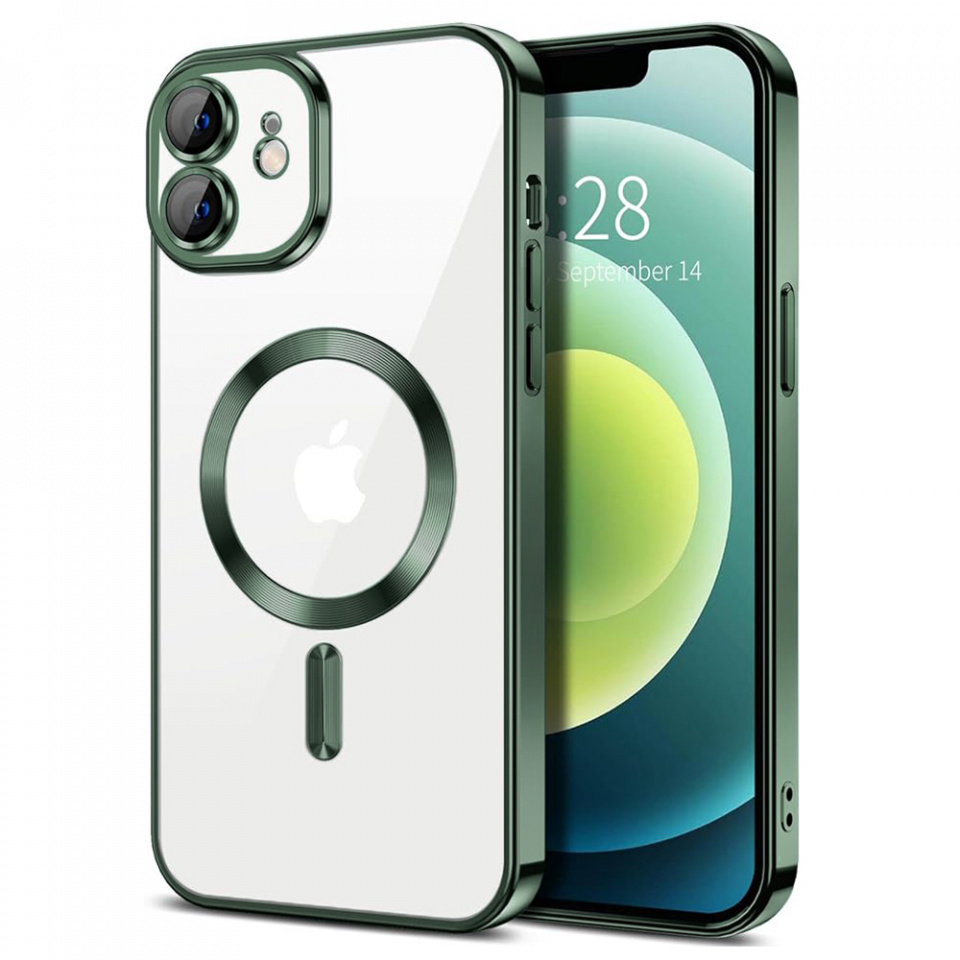 Husa pentru iPhone 12 cu Magsafe integrat, SKYDDAR Luxury Shield - Verde inchis