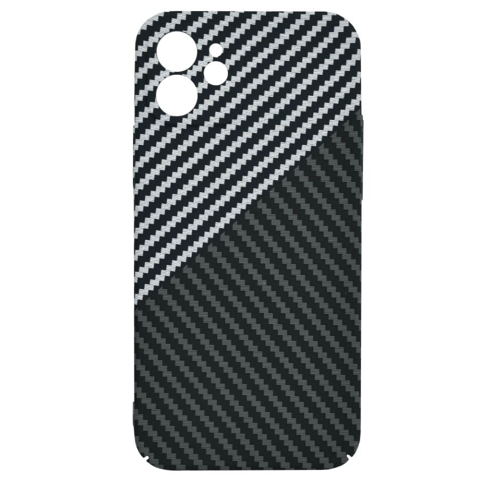 Husa pentru iPhone 12, Finisaj Premium cu Textura de Carbon, Design Elegant, SKDR CarbonFlex - Gri - 3 | YEO