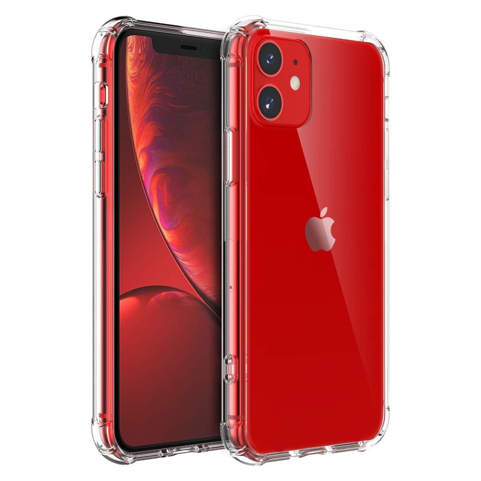 Husa pentru iPhone 12 mini , SKYDDAR INNOVATION, Shockproof Clear din Silicon Slim, Transparenta, set cu sticker