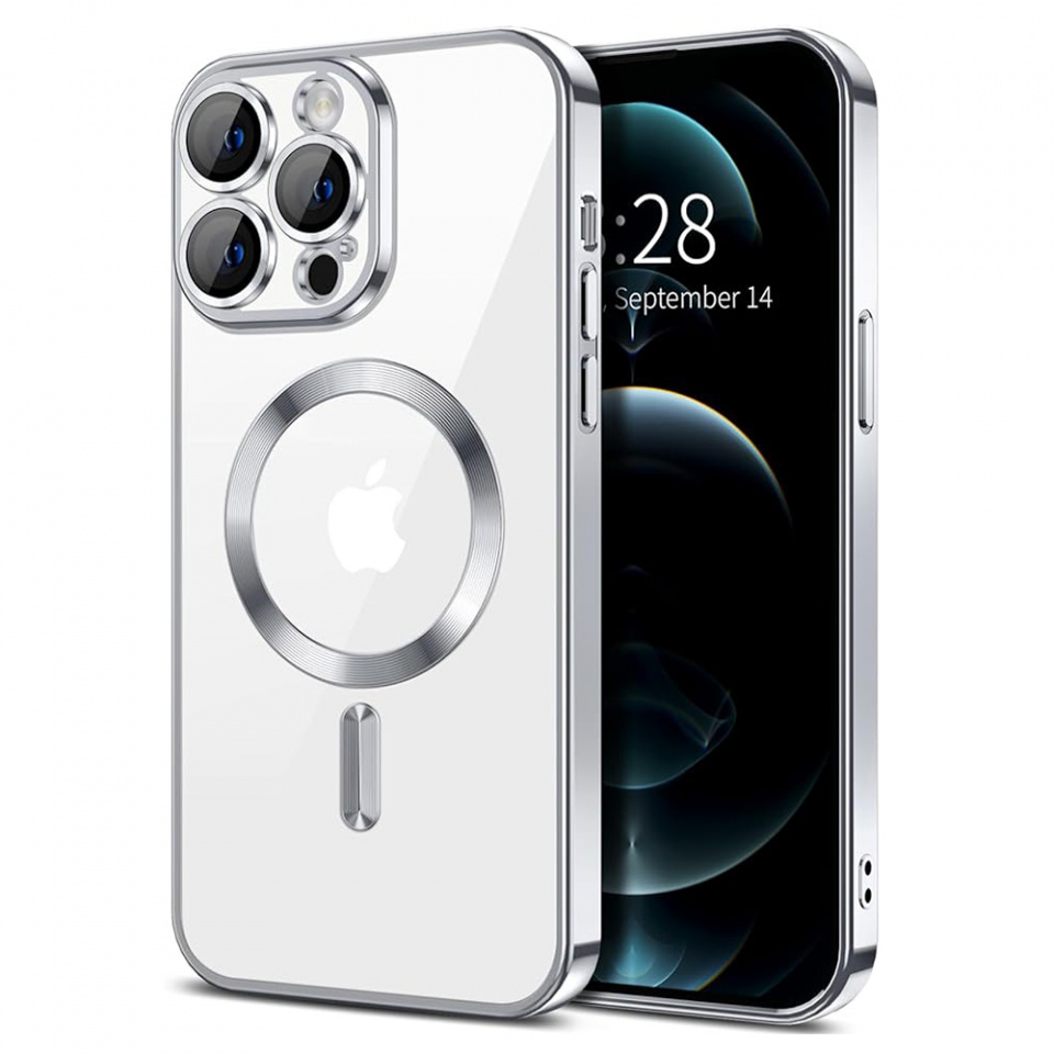 Husa pentru iPhone 12 Pro cu Magsafe integrat, SKYDDAR Luxury Shield - Argintiu