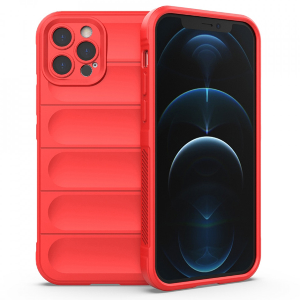 Husa pentru iPhone 12 Pro eleganta, din silicon mat, SKDR Vogue - Rosu