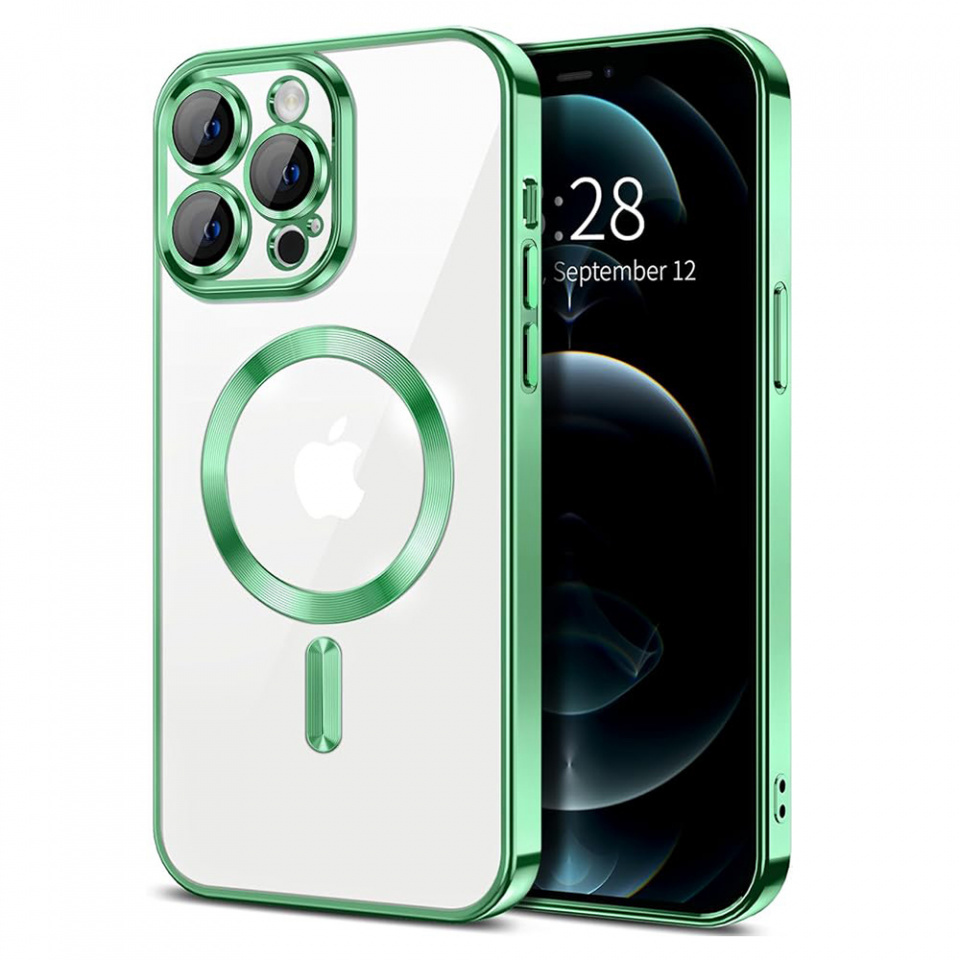 Husa pentru iPhone 12 Pro Max cu Magsafe integrat, SKYDDAR Luxury Shield - Verde deschis