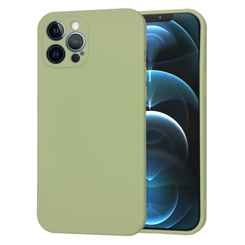 Husa pentru iPhone 12 Pro Max din Silicon Catifelat, Protectie Premium, Skyddar SoftElegance MagSafe - Verde
