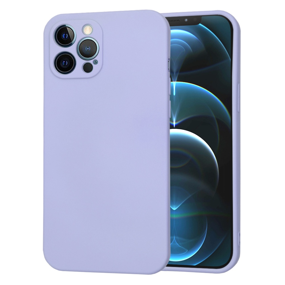 Husa pentru iPhone 12 Pro Max din Silicon Catifelat, Protectie Premium, Skyddar SoftElegance MagSafe - Violet