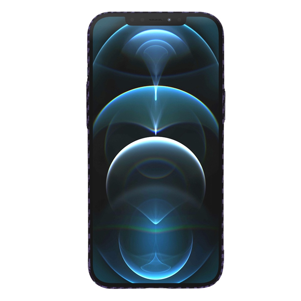 Husa pentru iPhone 12 Pro Max, Finisaj Premium cu Textura de Carbon, Design Elegant, SKDR CarbonFlex - Mov - 1 | YEO