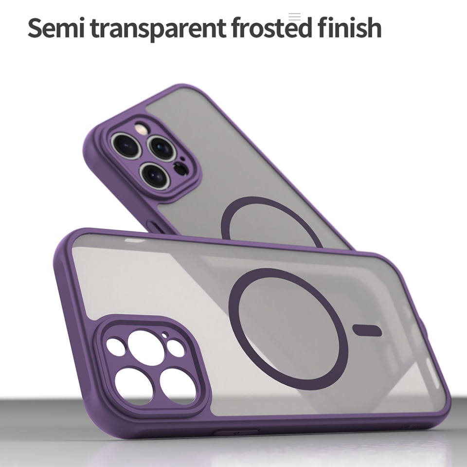 Husa pentru iPhone 12 Pro, SKYDDAR INNOVATION, HaloFrost MagSafe II, Antisoc, set cu sticker, Mov - 3 | YEO