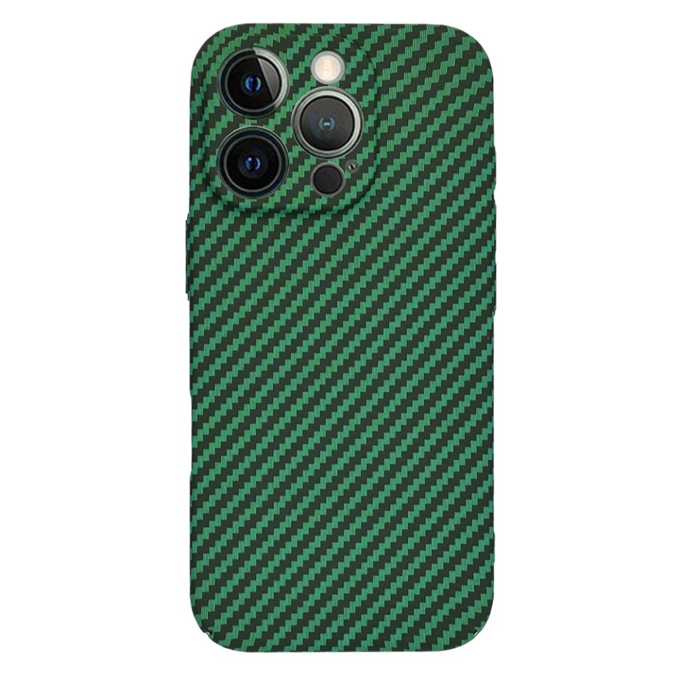 Husa pentru iPhone 12 Pro, SKYDDAR INNOVATION, textura carbon, Carbonite FiberShell, set cu sticker, Verde, - 2 | YEO