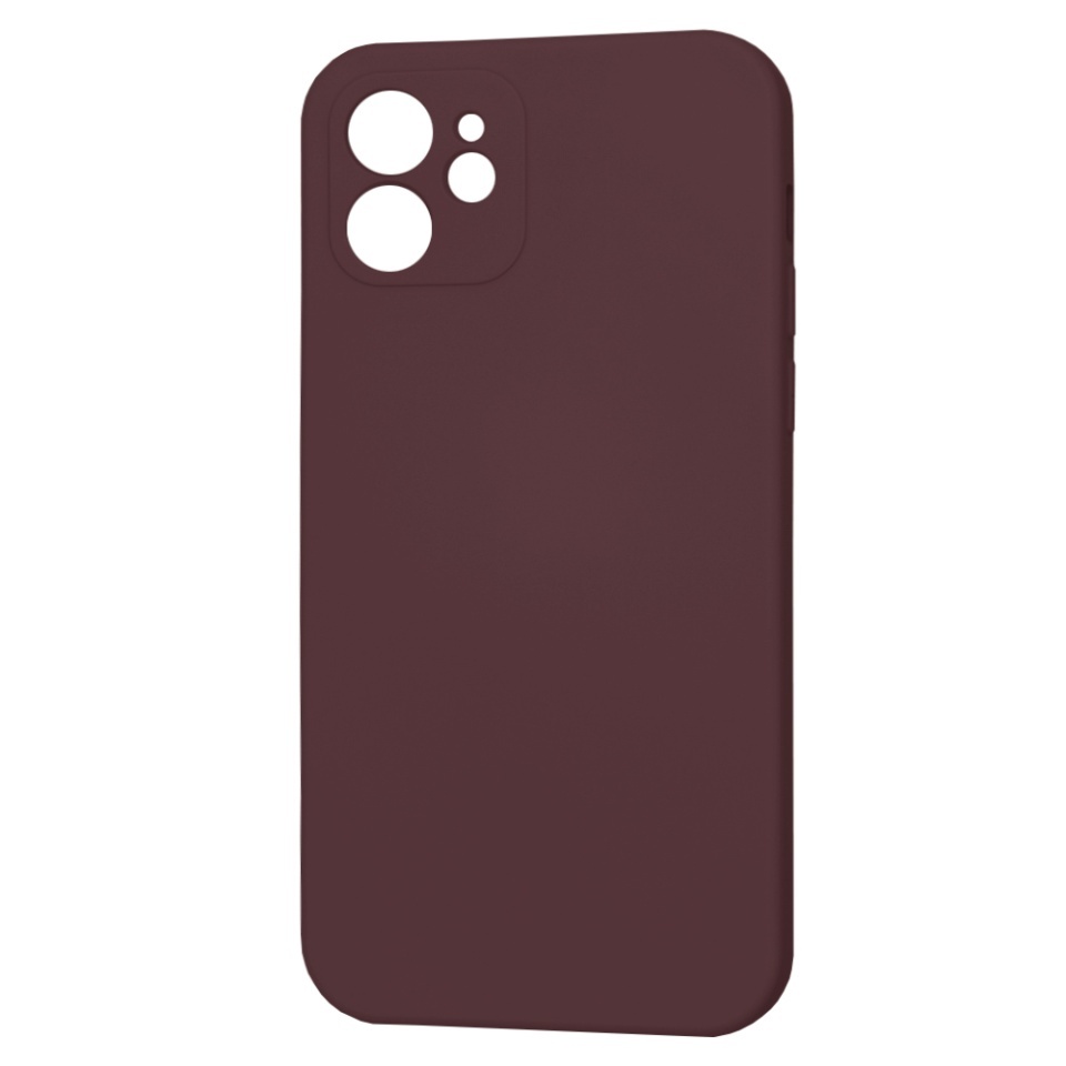 Husa pentru iPhone 12, SKYDDAR INNOVATION, din Silicon Catifelat, SoftElegance, set cu sticker, Bordo - 3 | YEO