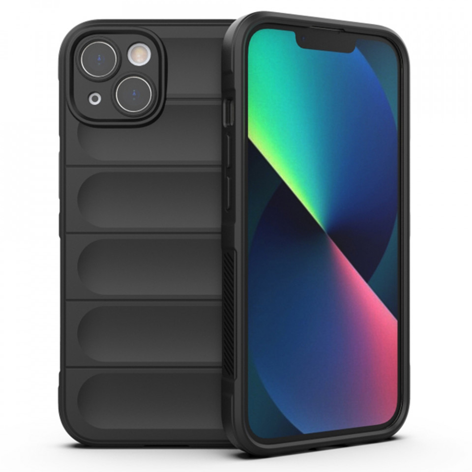 Husa pentru iPhone 13 eleganta, din silicon mat, SKDR Vogue - Negru