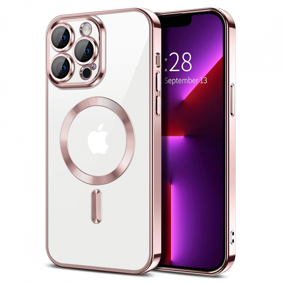 Husa pentru iPhone 13 Pro cu Magsafe integrat, SKYDDAR Luxury Shield - Roz