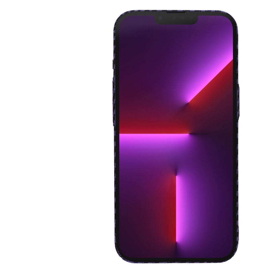 Husa pentru iPhone 13 Pro, Finisaj Premium cu Textura de Carbon, Design Elegant, SKDR CarbonFlex - Mov - 1 | YEO