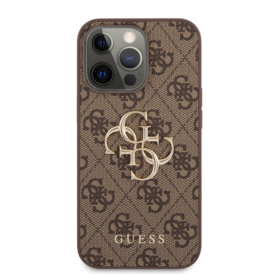 Husa pentru iPhone 13 Pro, Guess Hardcase 4G Big Metal Logo, Protectie Slim, Compatibila, Maro - 2 | YEO
