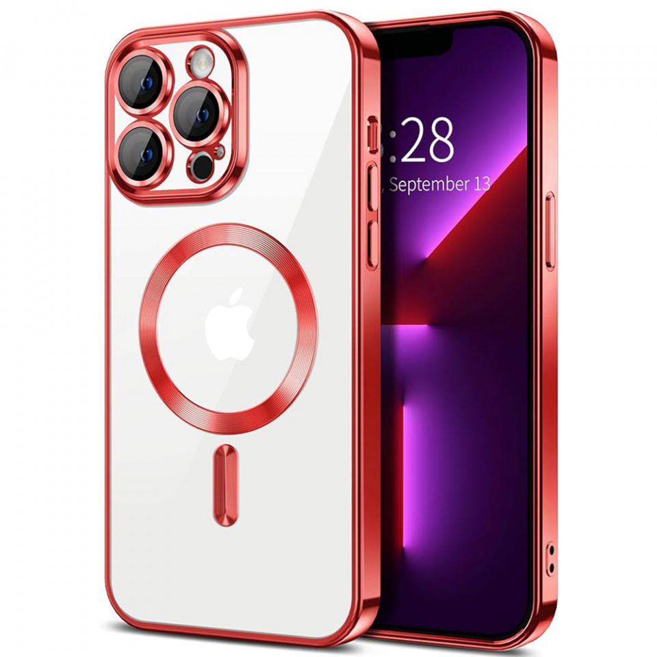 Husa pentru iPhone 13 Pro Max cu Magsafe integrat, SKYDDAR Luxury Shield - Rosu