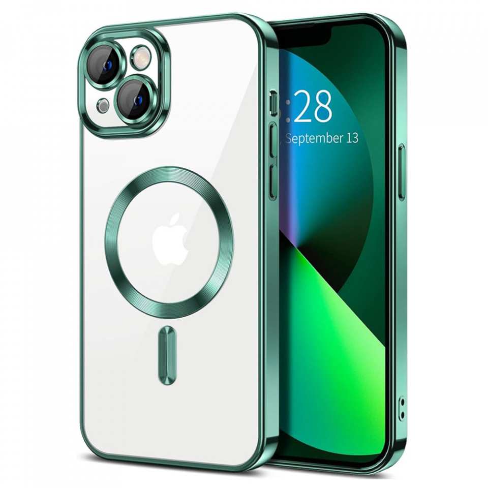 Husa pentru iPhone 14 cu Magsafe integrat, SKYDDAR Luxury Shield - Verde deschis