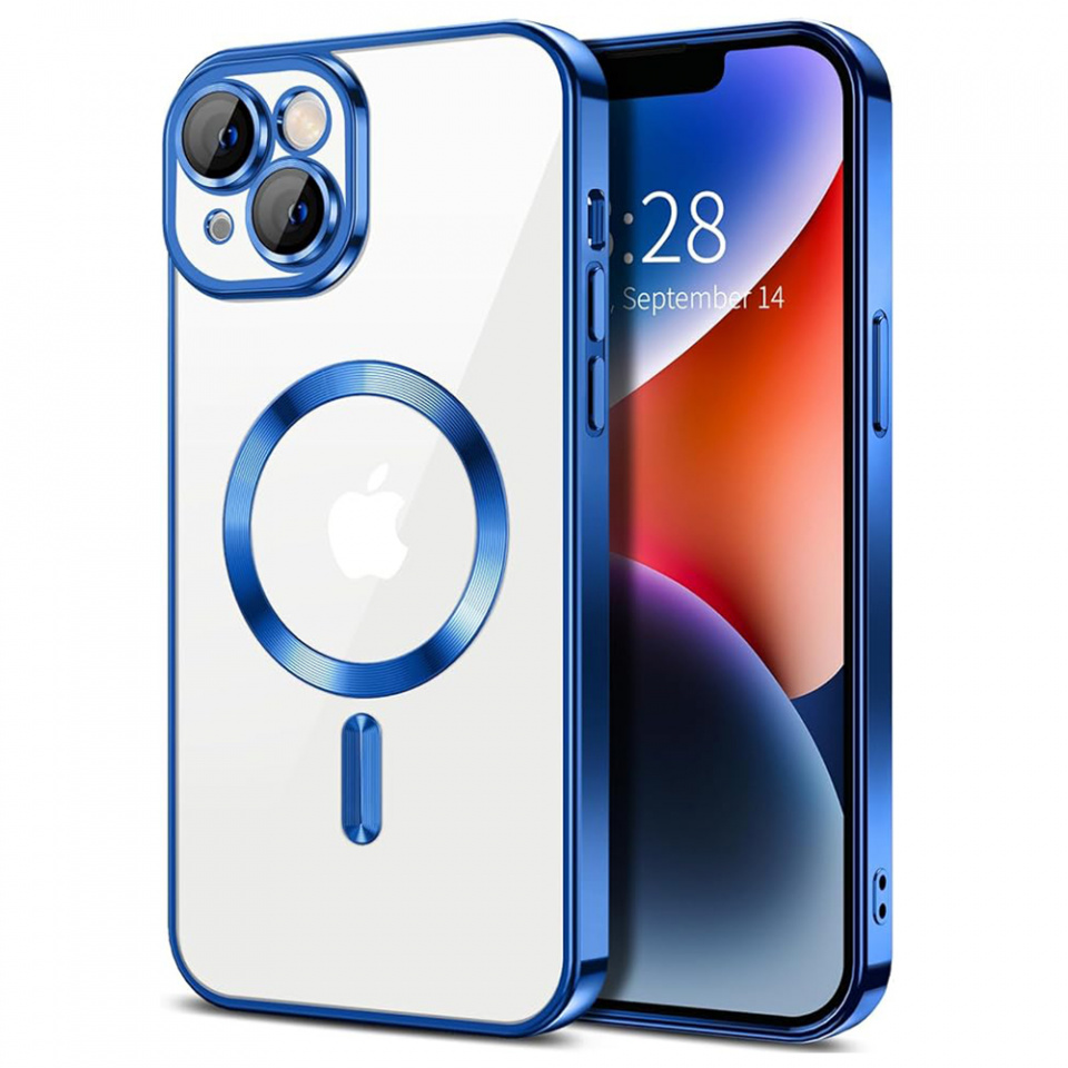 Husa pentru iPhone 14 cu Magsafe integrat, SKYDDAR Luxury Shield - Albastru