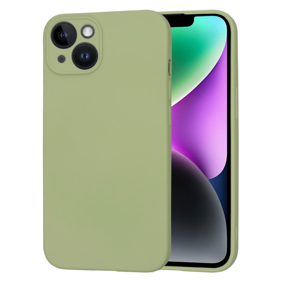 Husa pentru iPhone 14 din Silicon Catifelat, Protectie Premium, Skyddar SoftElegance MagSafe - Verde