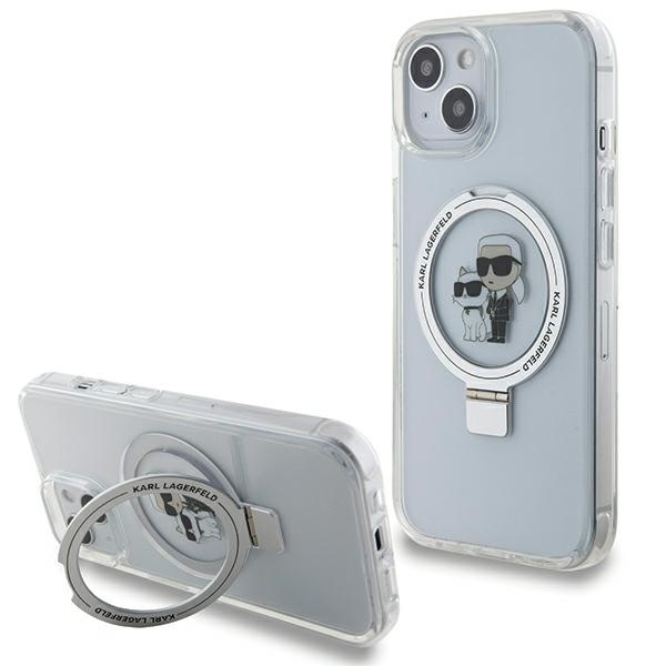 Husa pentru iPhone 14, Hardcase Ring Stand MagSafe, Karl Lagerfeld - Alb