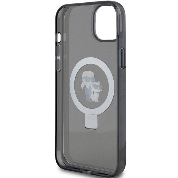 Husa pentru iPhone 14, Hardcase Ring Stand MagSafe, Karl Lagerfeld - Negru - 3 | YEO