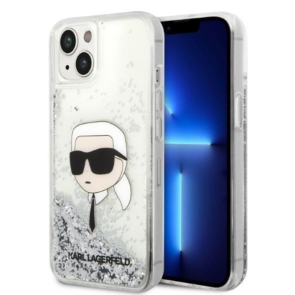 Husa pentru iPhone 14 Plus, Hardcase Glitter, Karl Lagerfeld, Argintiu
