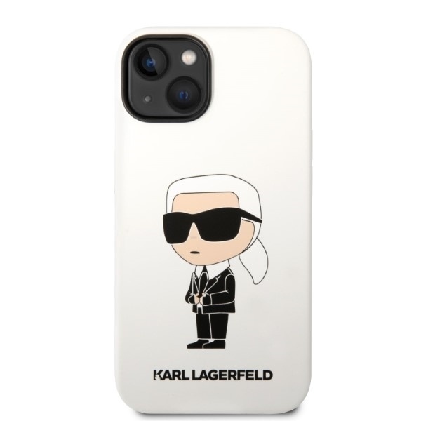 Husa pentru iPhone 14 Plus, Silicone, Karl Lagerfeld, Alb - 2 | YEO