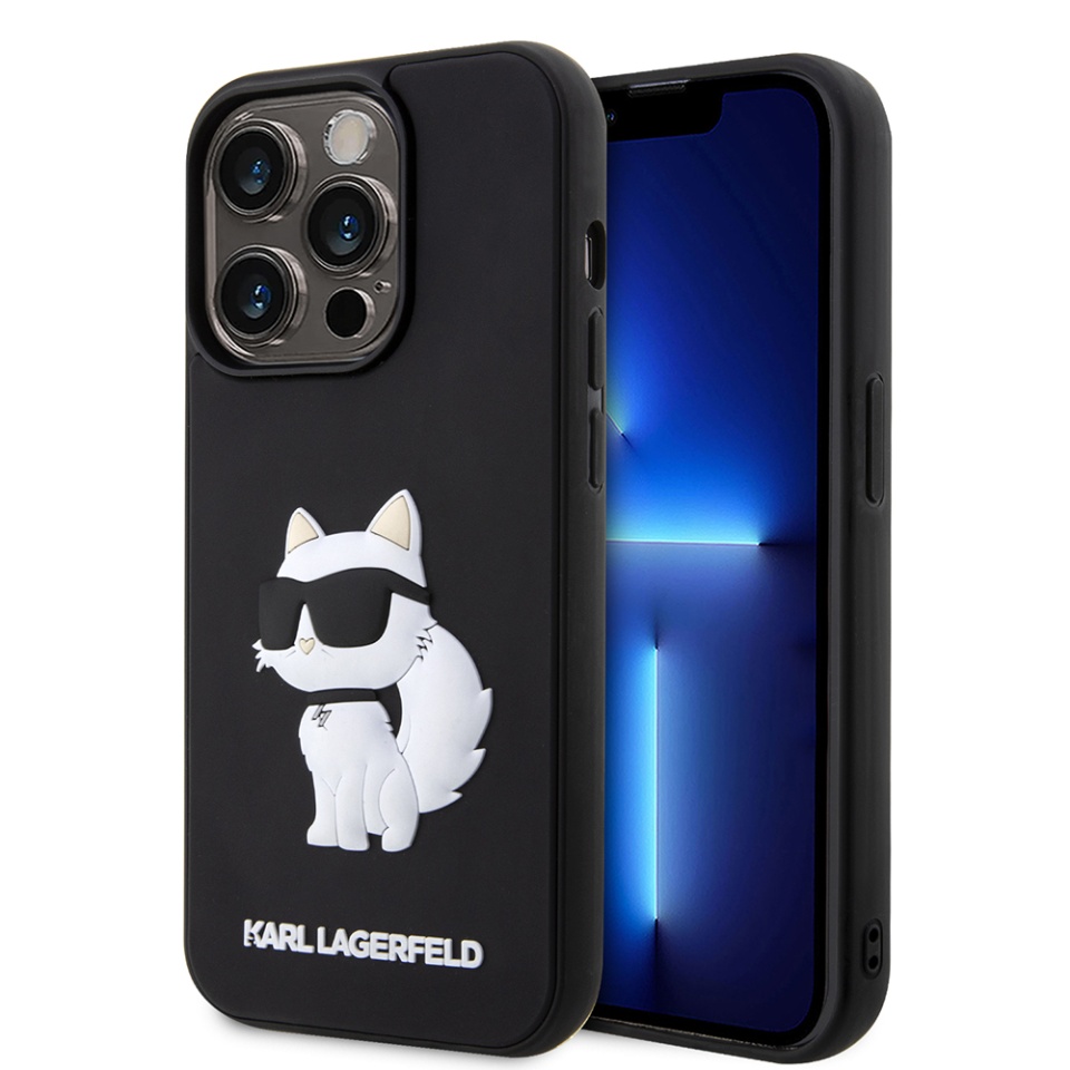 Husa pentru iPhone 14 Pro, 3D Design, Karl Lagerfeld, Negru