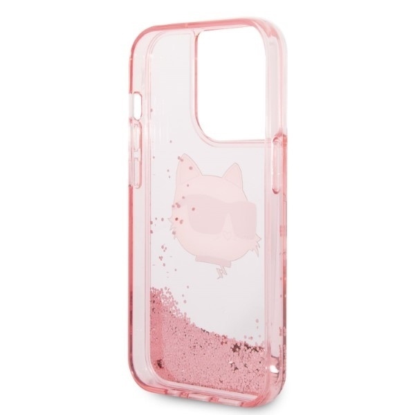 Husa pentru iPhone 14 Pro, Hardcase Glitter, Karl Lagerfeld, Roz - 3 | YEO