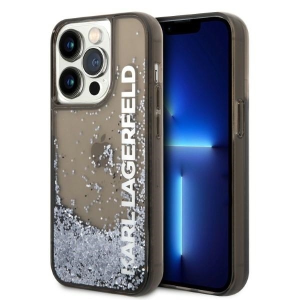 Husa pentru iPhone 14 Pro, Hardcase Liquid Glitter, Karl Lagerfeld - Negru