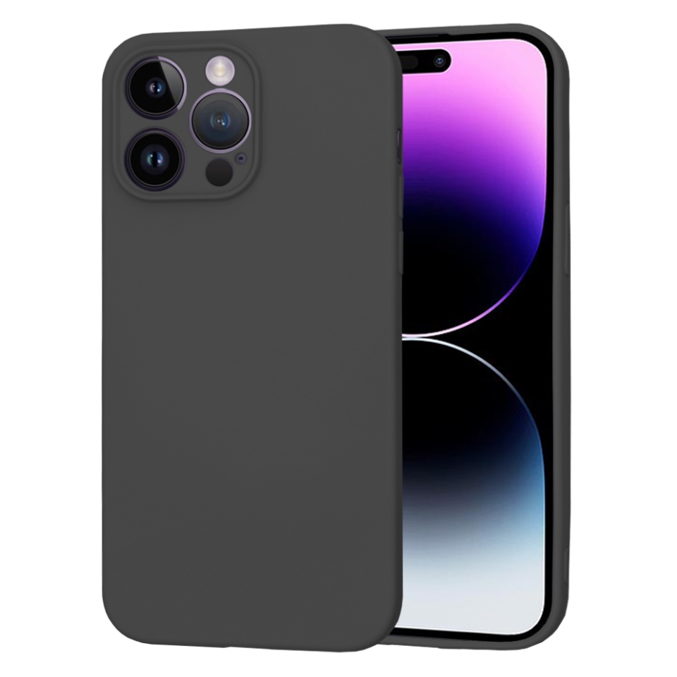 Husa pentru iPhone 14 Pro Max din Silicon Catifelat, Protectie Premium, Skyddar SoftElegance MagSafe - Negru