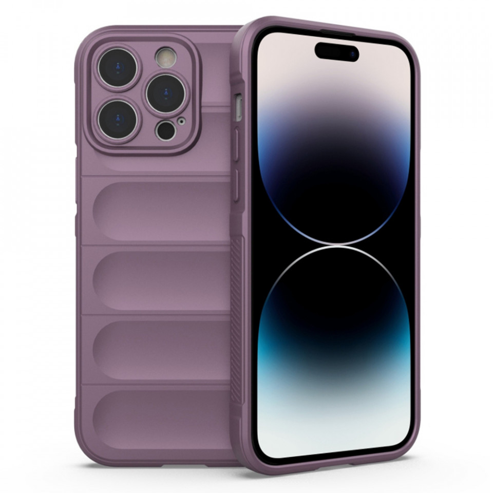Husa pentru iPhone 14 Pro Max eleganta, din silicon mat, SKDR Vogue - Mov