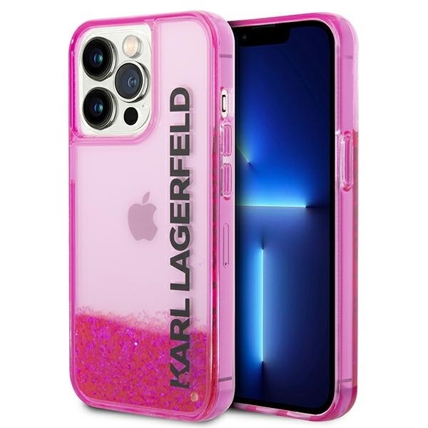 Husa pentru iPhone 14 Pro Max, Hardcase Liquid Glitter, Karl Lagerfeld - Roz
