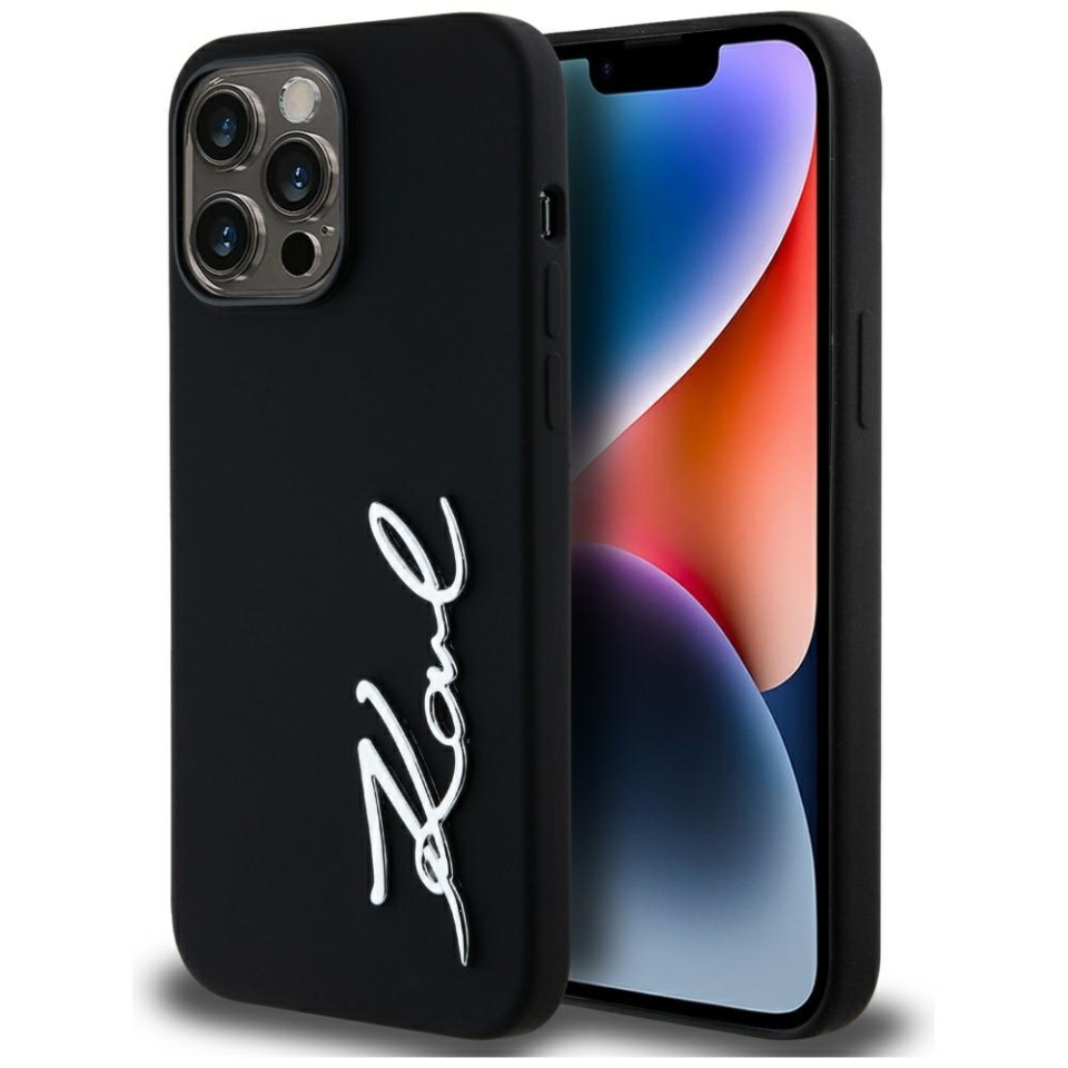 Husa pentru iPhone 14 Pro Max, Silicone, Karl Lagerfeld, Negru