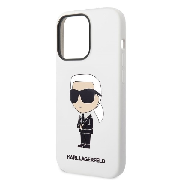 Husa pentru iPhone 14 Pro, Silicone, Karl Lagerfeld, Alb - 1 | YEO