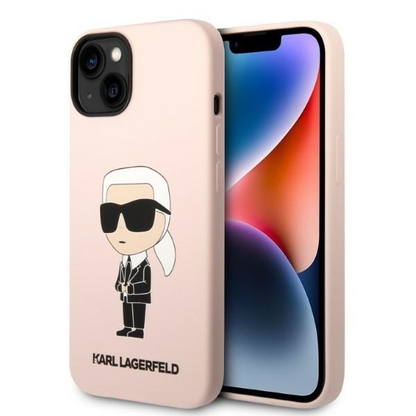 Husa pentru iPhone 14, Silicone MagSafe, Karl Lagerfeld - Roz