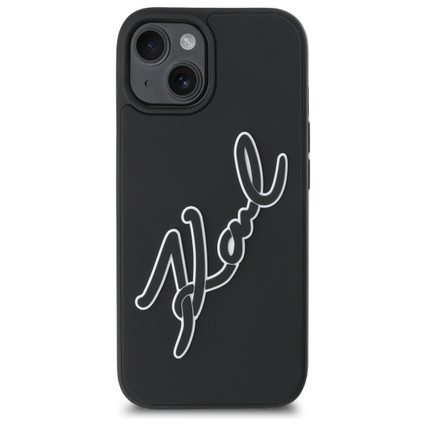 Husa pentru iPhone 15, 3D Design, Karl Lagerfeld, Negru - 1 | YEO