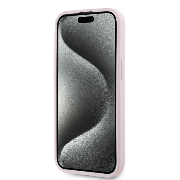 Husa pentru iPhone 15 Plus, Diagonal Quilted Script, Karl Lagerfeld - Roz - 6