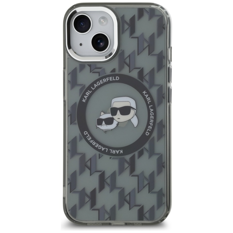 Husa pentru iPhone 15 Plus, Karl Lagerfeld, IML MagSafe, Negru - 2 | YEO