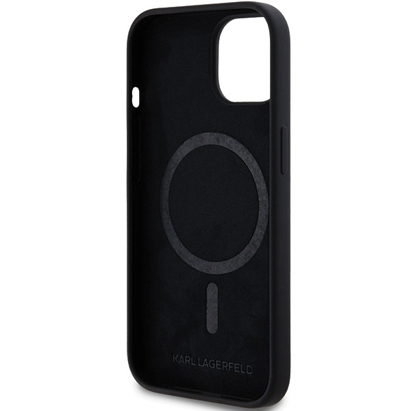 Husa pentru iPhone 15 Plus, Silicone MagSafe, Karl Lagerfeld - Negru - 1 | YEO