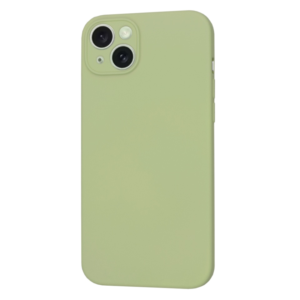 Husa pentru iPhone 15 Plus, SKYDDAR INNOVATION, din Silicon Catifelat, SoftFlex Magsafe, Verde, set cu sticker - 1 | YEO