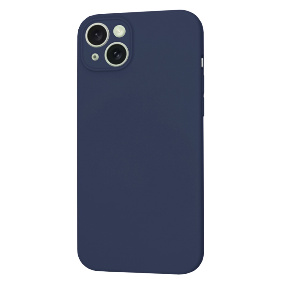 Husa pentru iPhone 15 Plus, SKYDDAR INNOVATION, din Silicon Catifelat, SoftFlex Magsafe, Bleumarin, set cu sticker - 1 | YEO