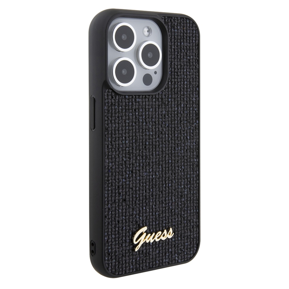 Husa pentru iPhone 15 Pro, Disco Metal Logo, Guess, Negru - 3 | YEO