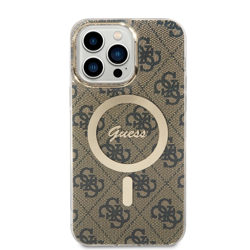 Husa pentru iPhone 15 Pro, IML 4G MagSafe, Guess - Maro - 1 | YEO