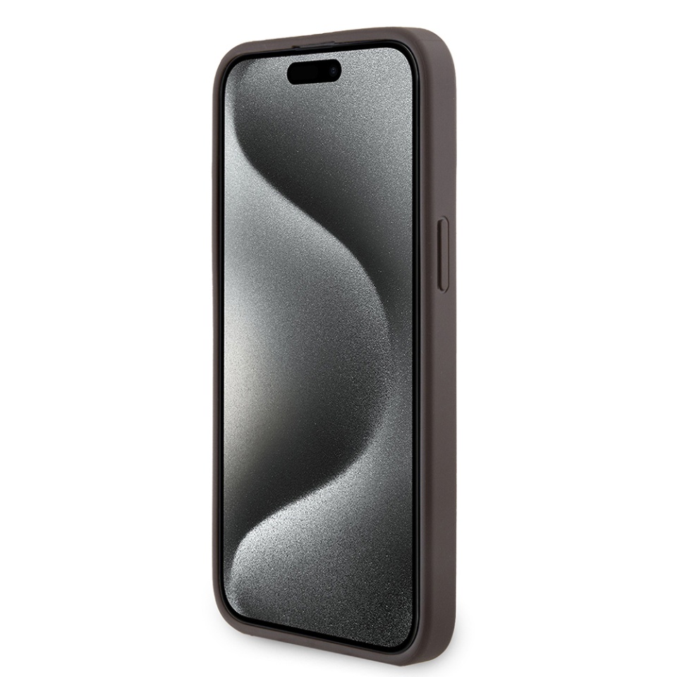 Husa pentru iPhone 15 Pro Max, 4G Collection Leather MagSafe, Guess - Maro - 1 | YEO